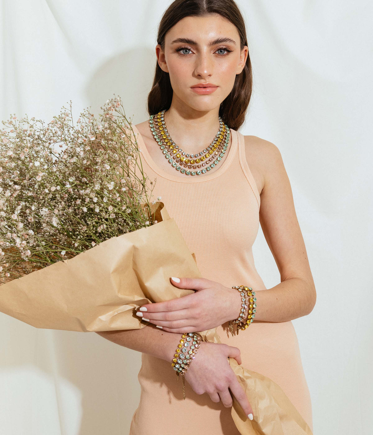 Arista Slider Necklace in Apricot - Loren Hope