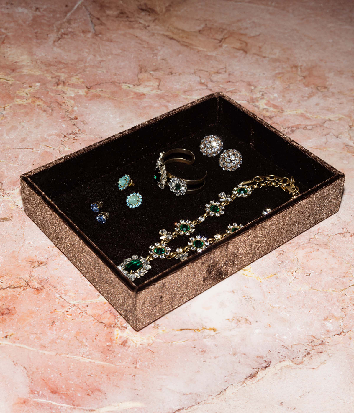 Stackable Silk Velvet Jewelry Tray in Espresso - Loren Hope