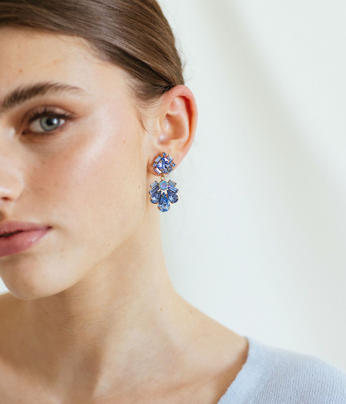 Eugenie Earrings in Light Sapphire - Loren Hope