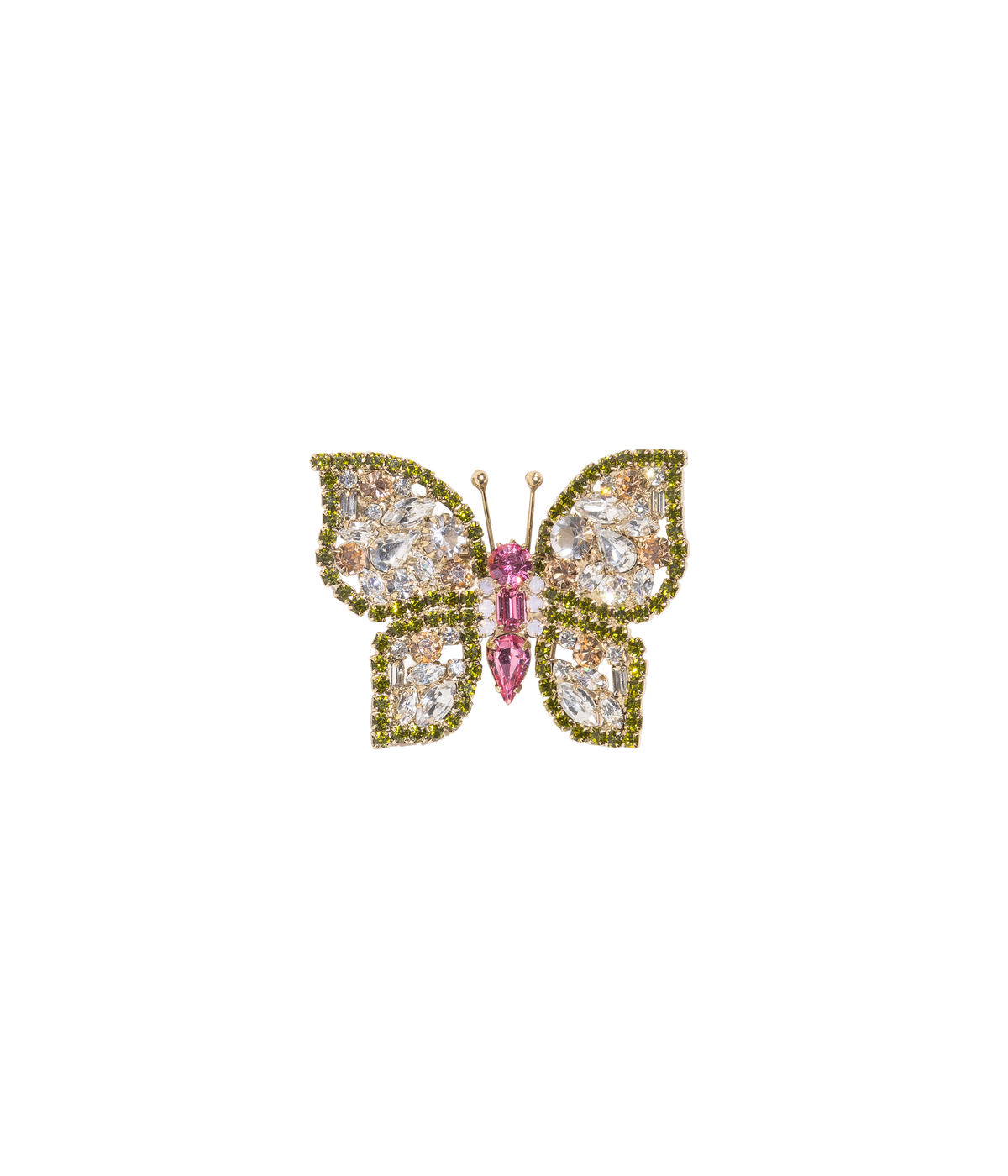 Small Butterfly in Olivine / Rose / Crystal