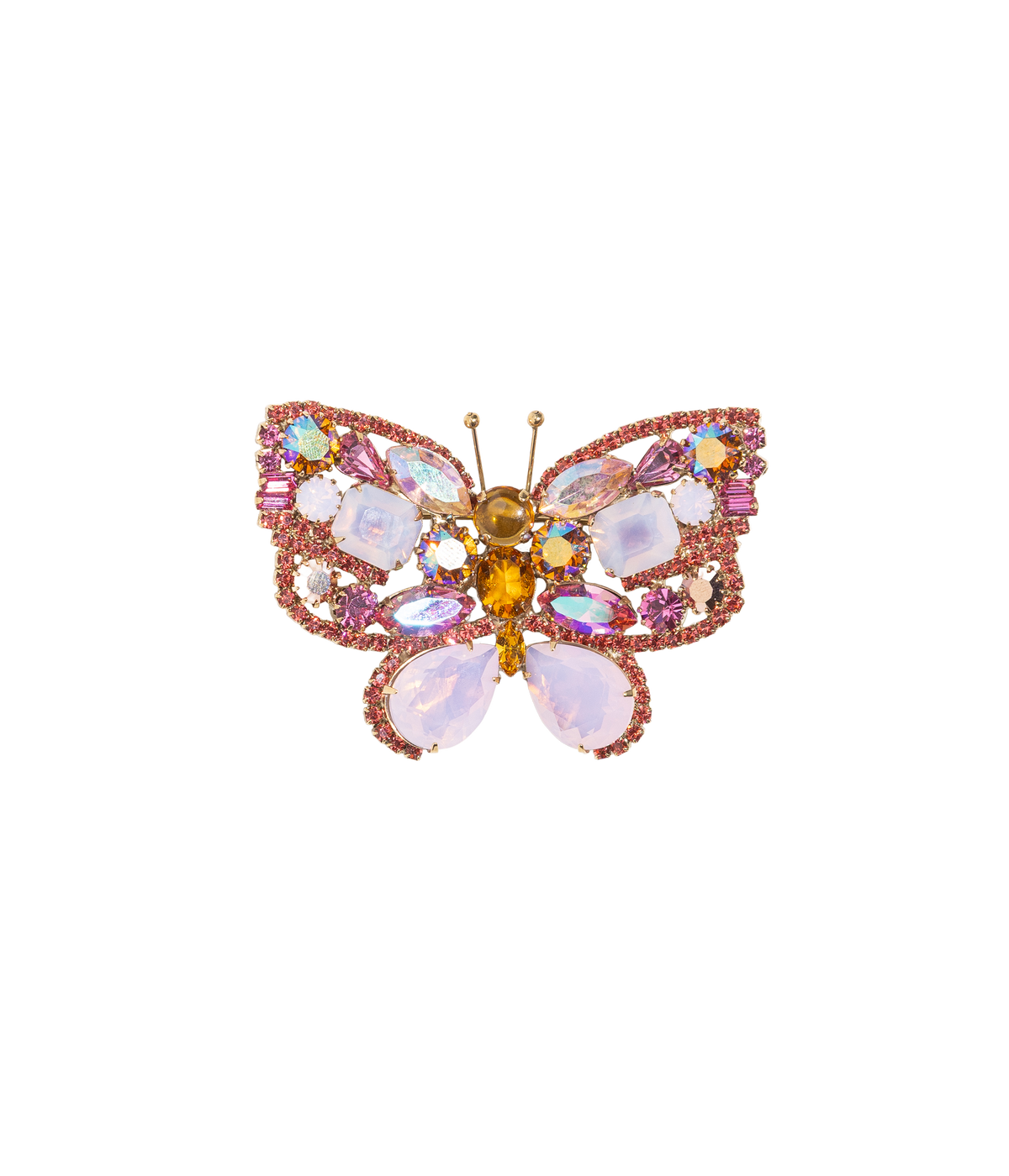 Small Butterfly in Rose Opal / Padparadscha / Topaz AB
