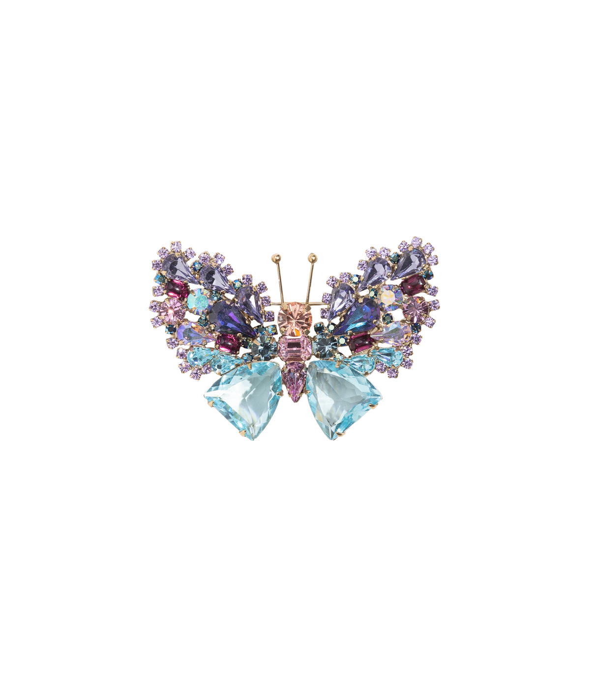 Small Butterfly in Aqua / Violet / Apricot