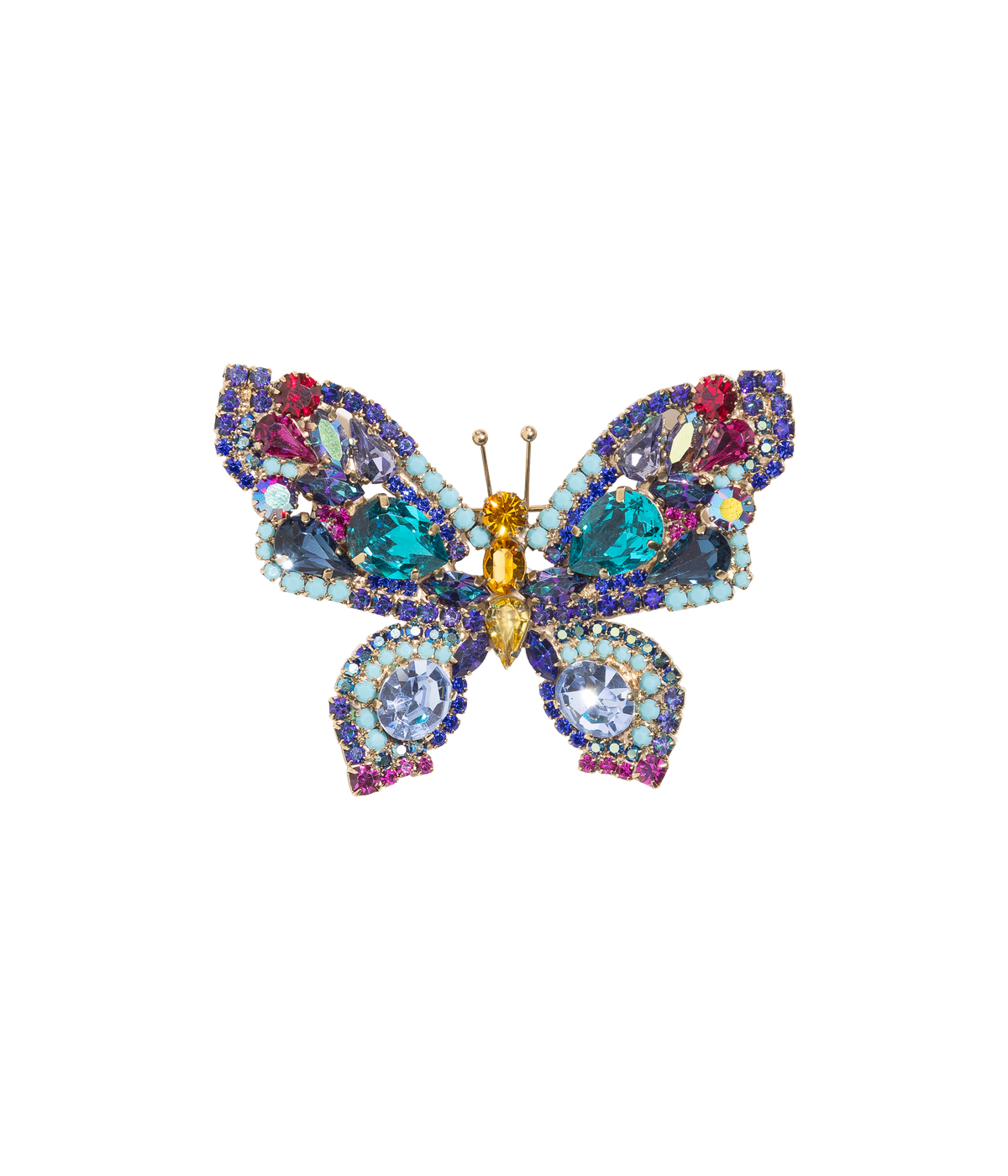 Large Butterfly in Zircon / Fuchsia / Topaz