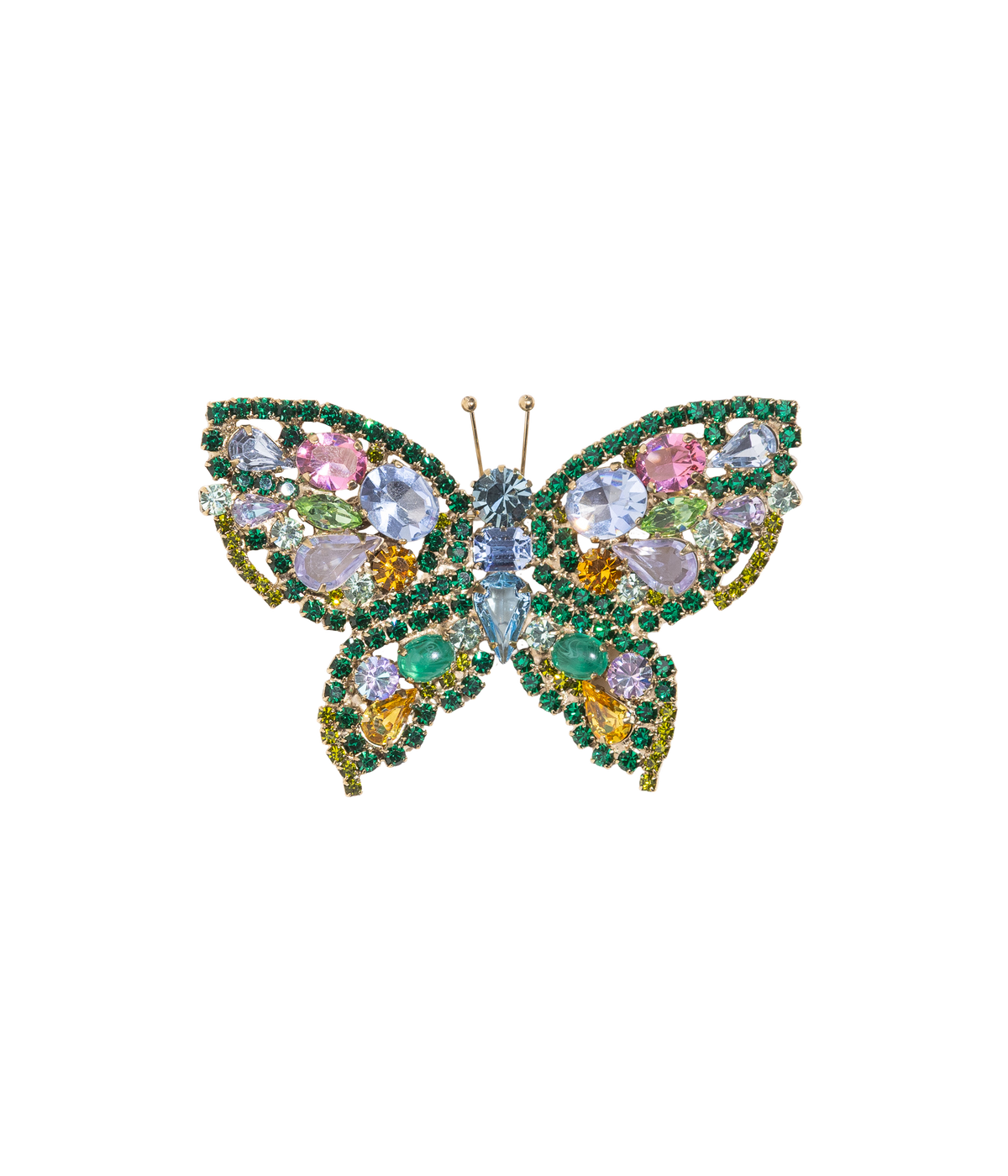 Large Butterfly in Emerald / Light Sapphire / Rose