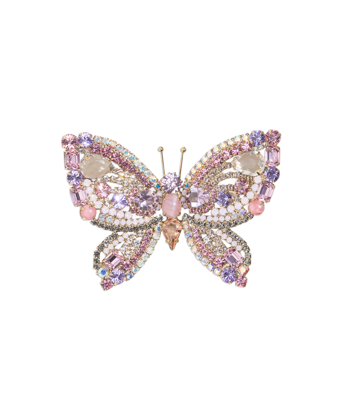 Large Butterfly in Light Rose / Violet / Crystal AB