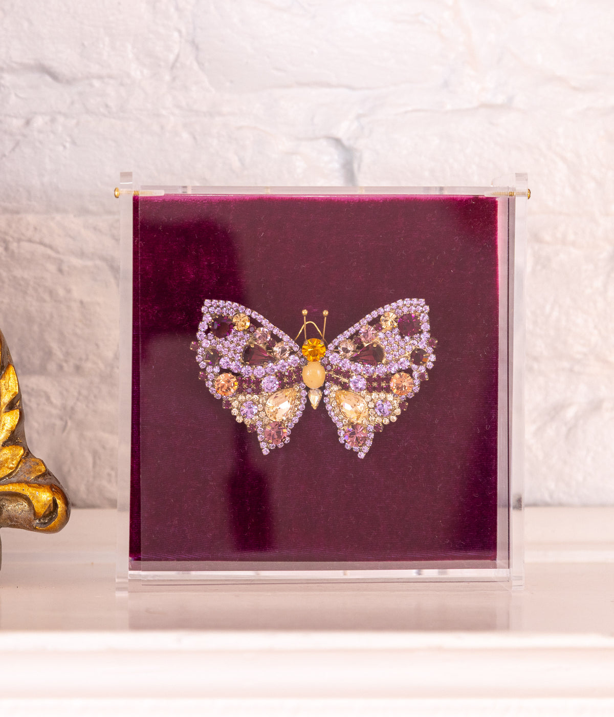Medium Butterfly in Amethyst / Violet / Light Peach