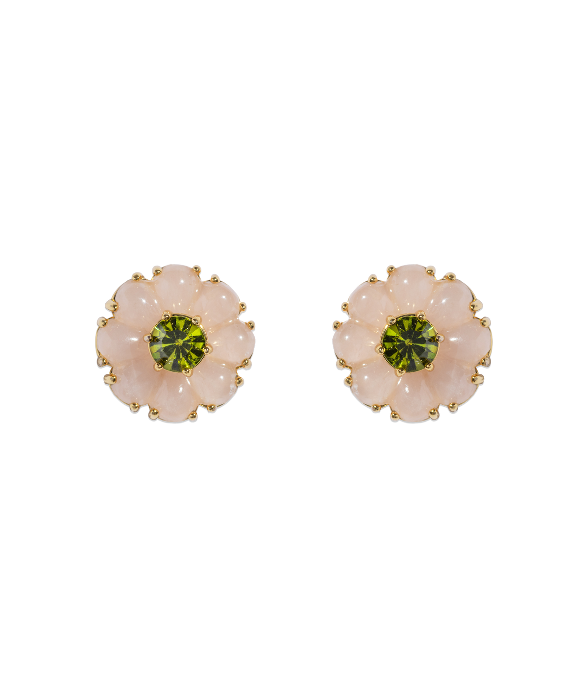 Emeline Flower Studs in Rose Quartz - Loren Hope