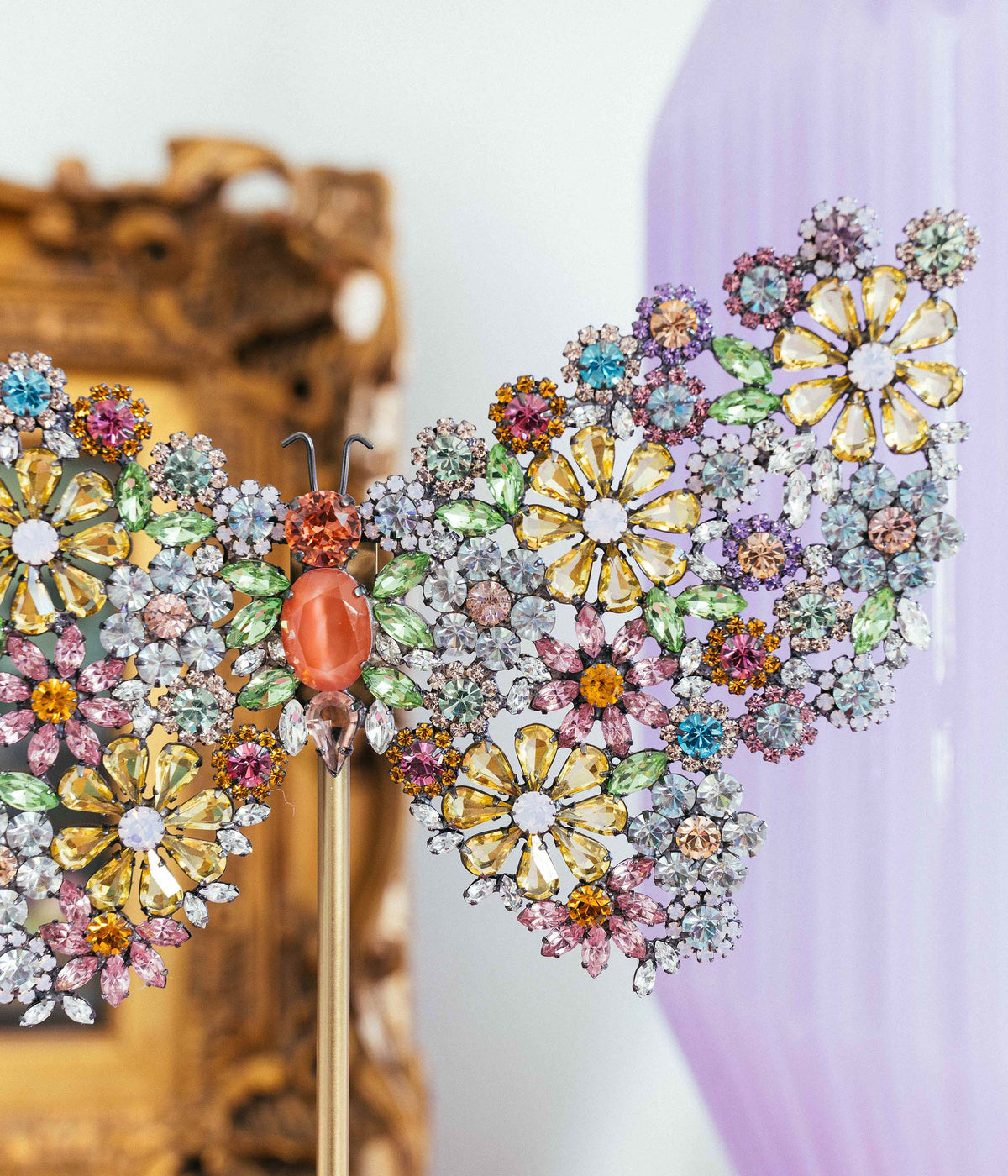 Large Empress Butterfly in Floral Rainbow - Loren Hope