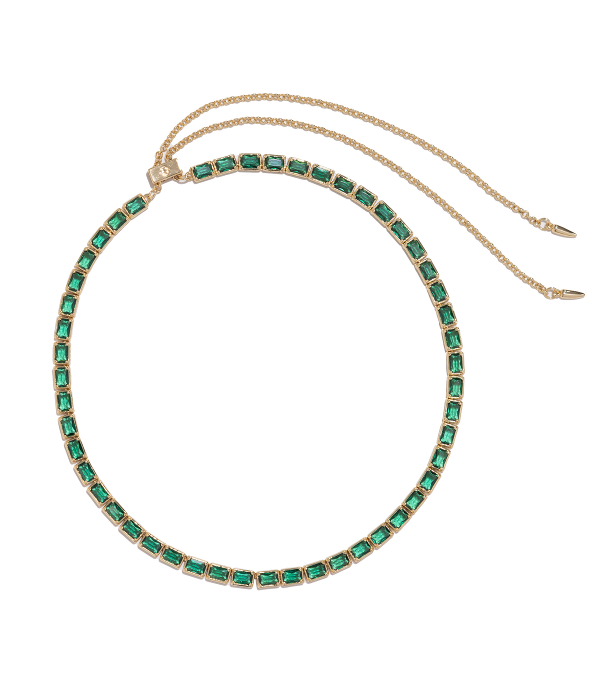 Liza Slider Necklace in Emerald - Loren Hope