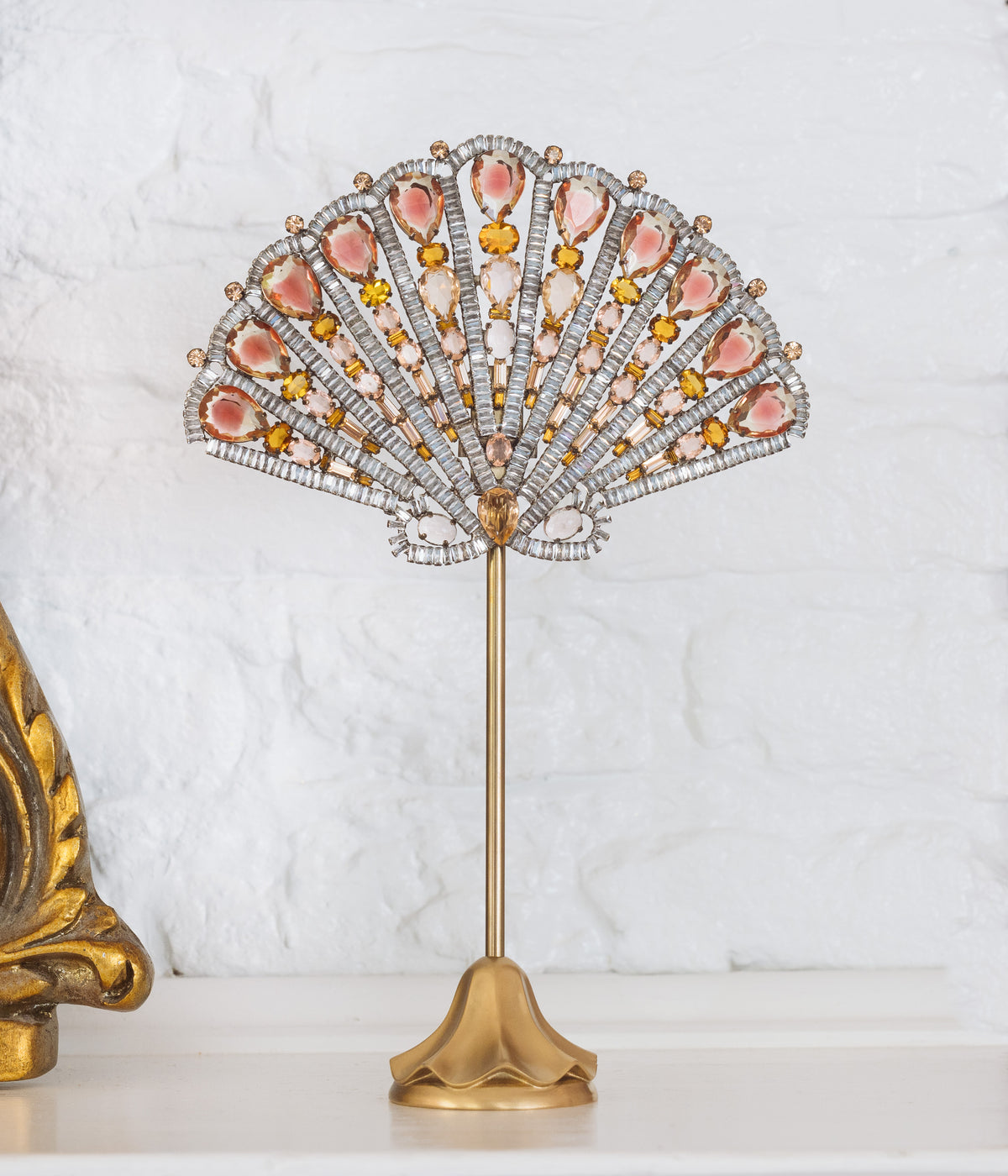 Large Scallop Shell Specimen in Crystal / Apricot - Loren Hope