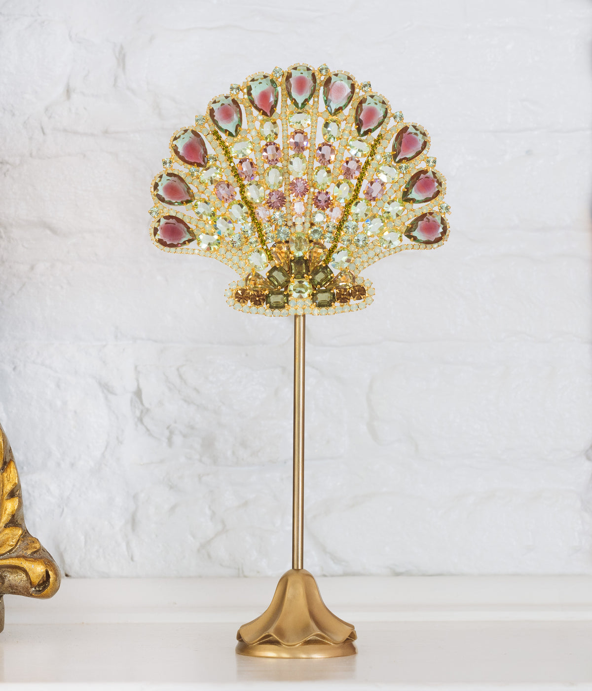 Large Scallop Shell Specimen in Pink and Green - Loren Hope