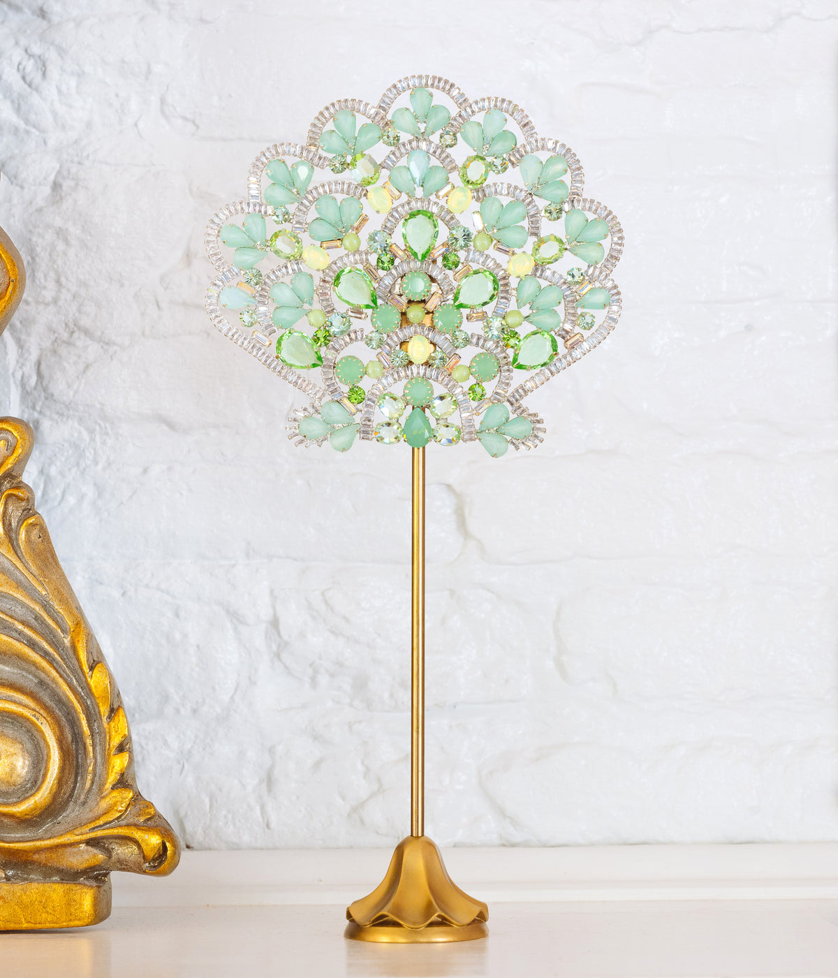 X-Large Scallop Shell Specimen in Mint / Peridot - Loren Hope