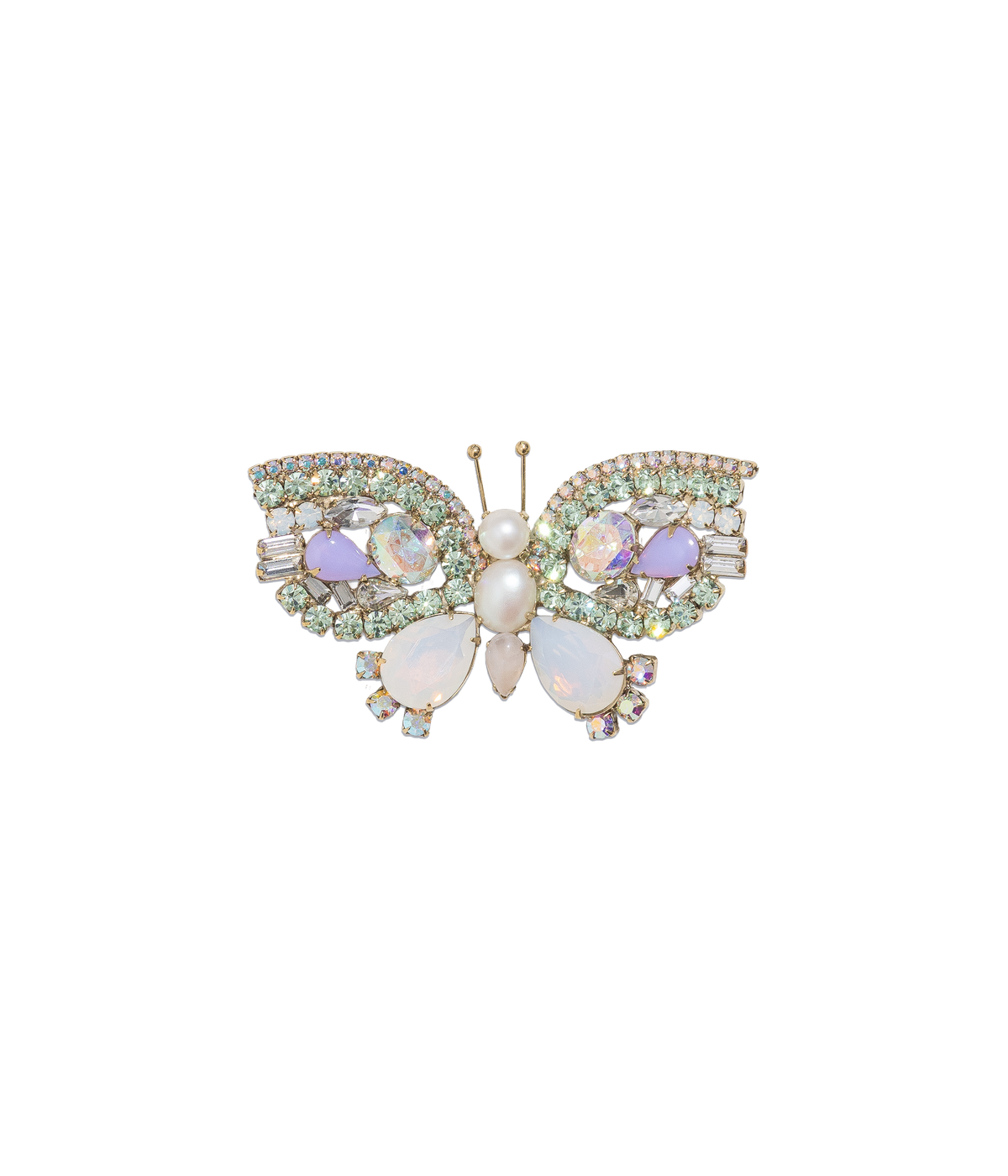 Small Butterfly in Chrysolite / Crystal AB / Milky Purple