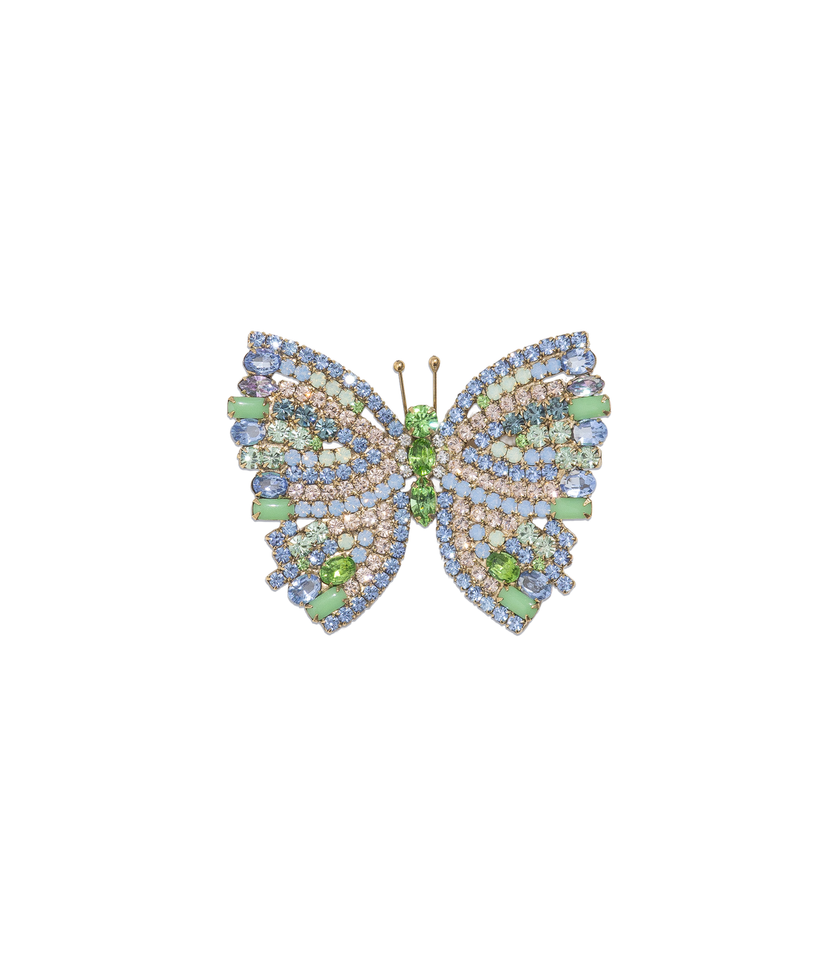 Medium Butterfly in Peridot / Air Blue Opal / Vintage Rose
