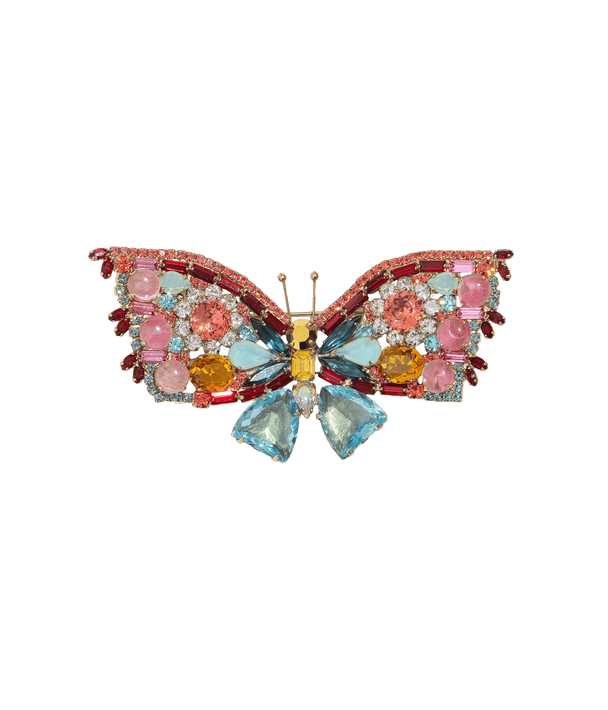 Large Butterfly in Garnet / Aqua / Rose