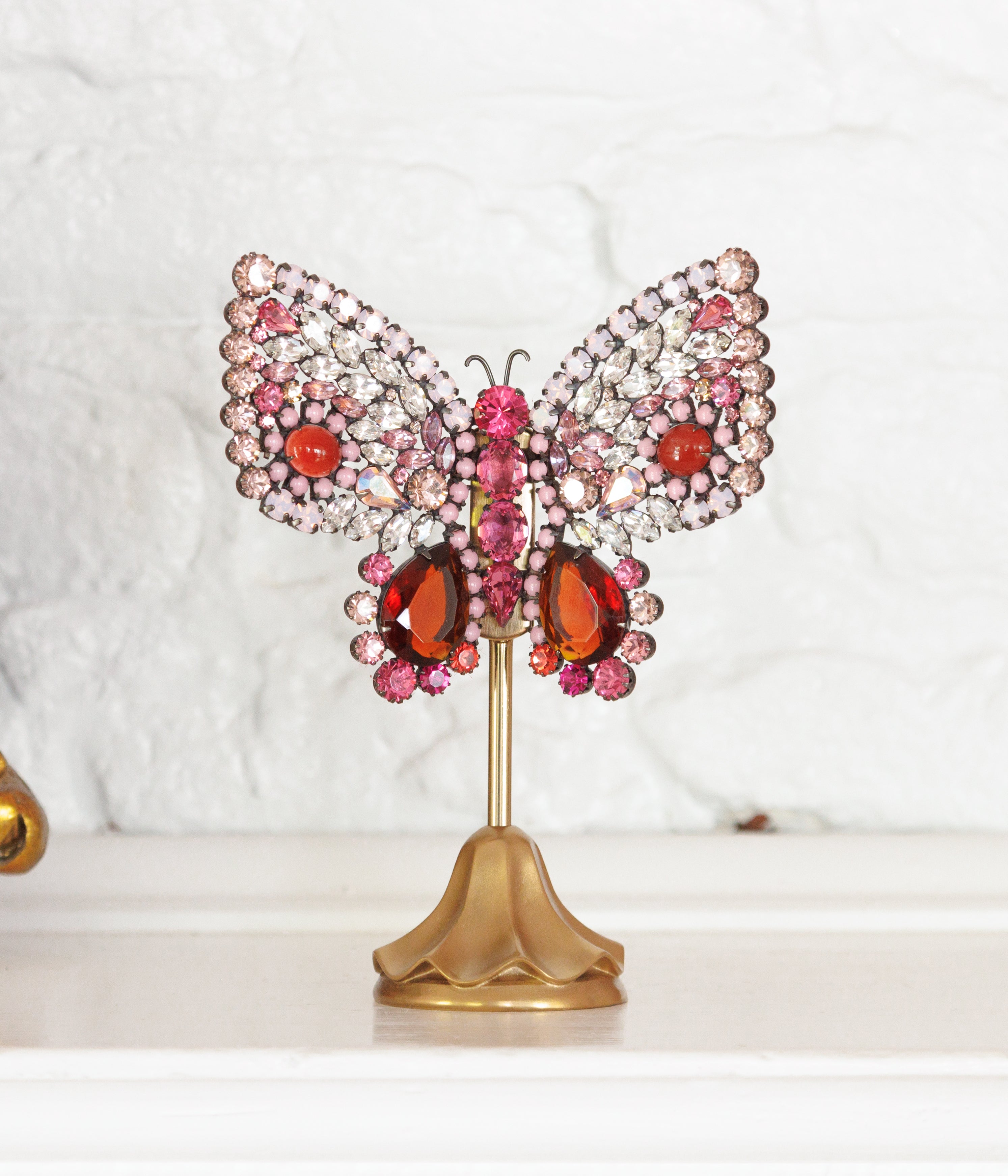 Small Empress Butterfly in Rose / Crystal / Carnelian - Loren Hope