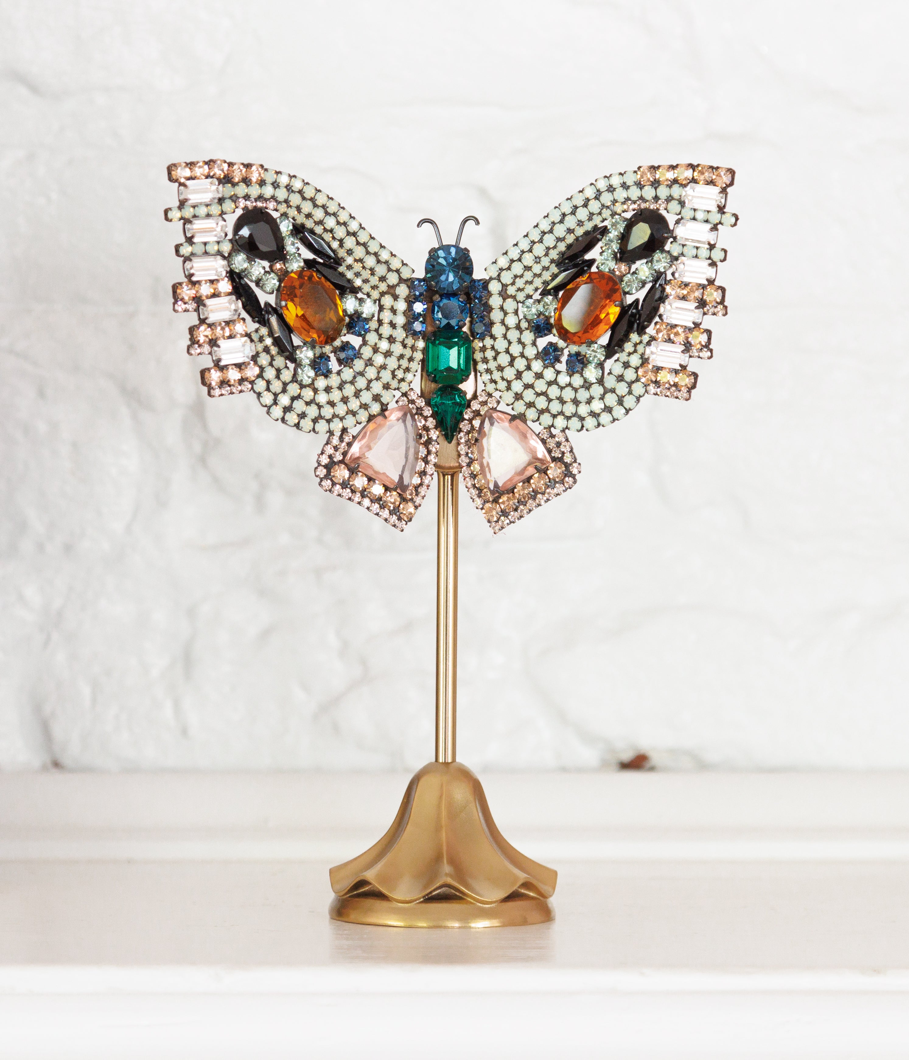 Medium Empress Butterfly in Chrysolite Opal / Black / Topaz / Rosaline - Loren Hope