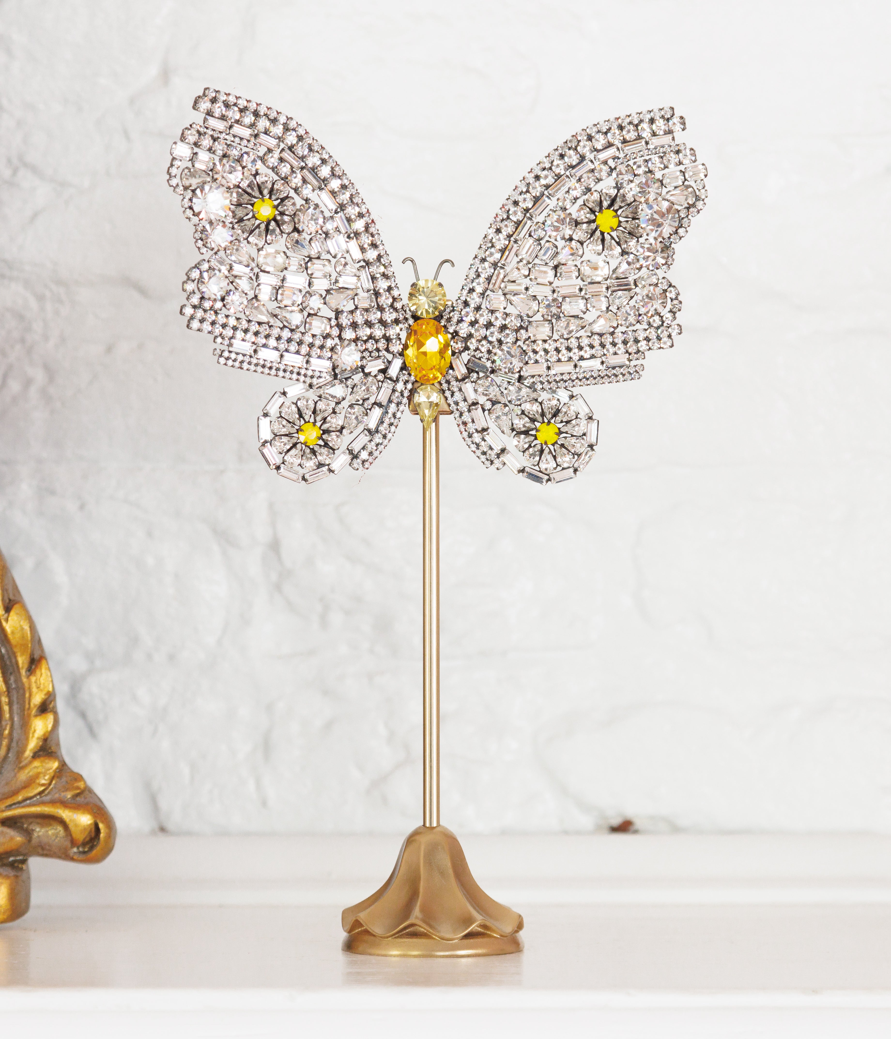 Large Empress Butterfly in Crystal / Yellow Opal / Citrine - Loren Hope