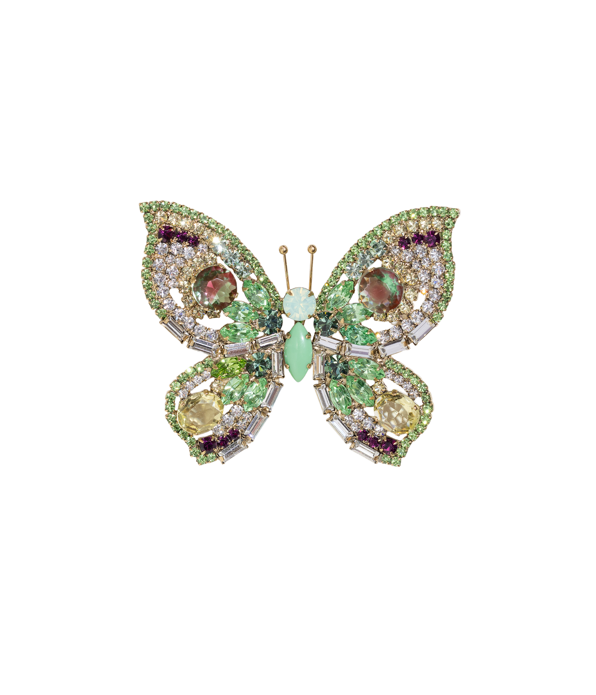 Large Butterfly in Peridot / Crystal / Amethyst - Loren Hope