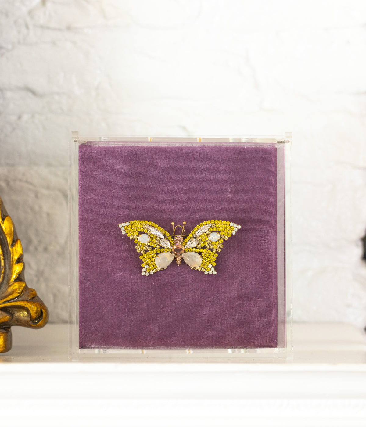 Small Butterfly in Citrine / White Opal / Vintage Rose - Loren Hope