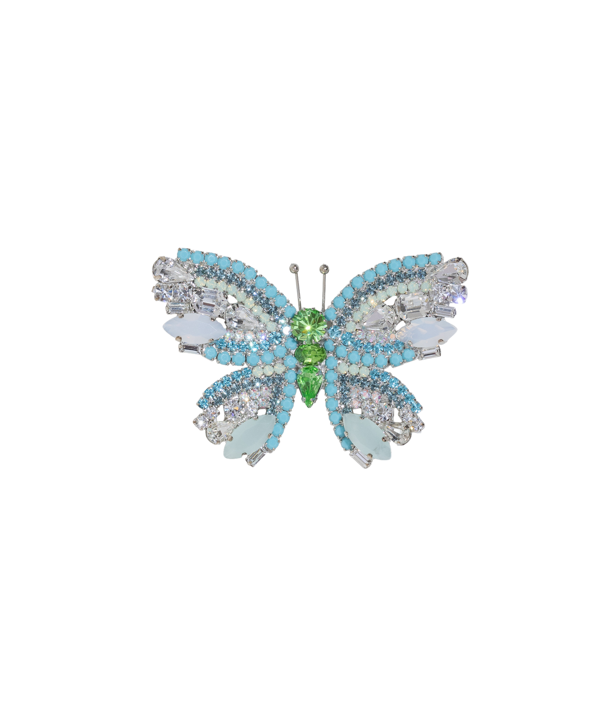 Medium Butterfly in Turquoise / Peridot / Crystal