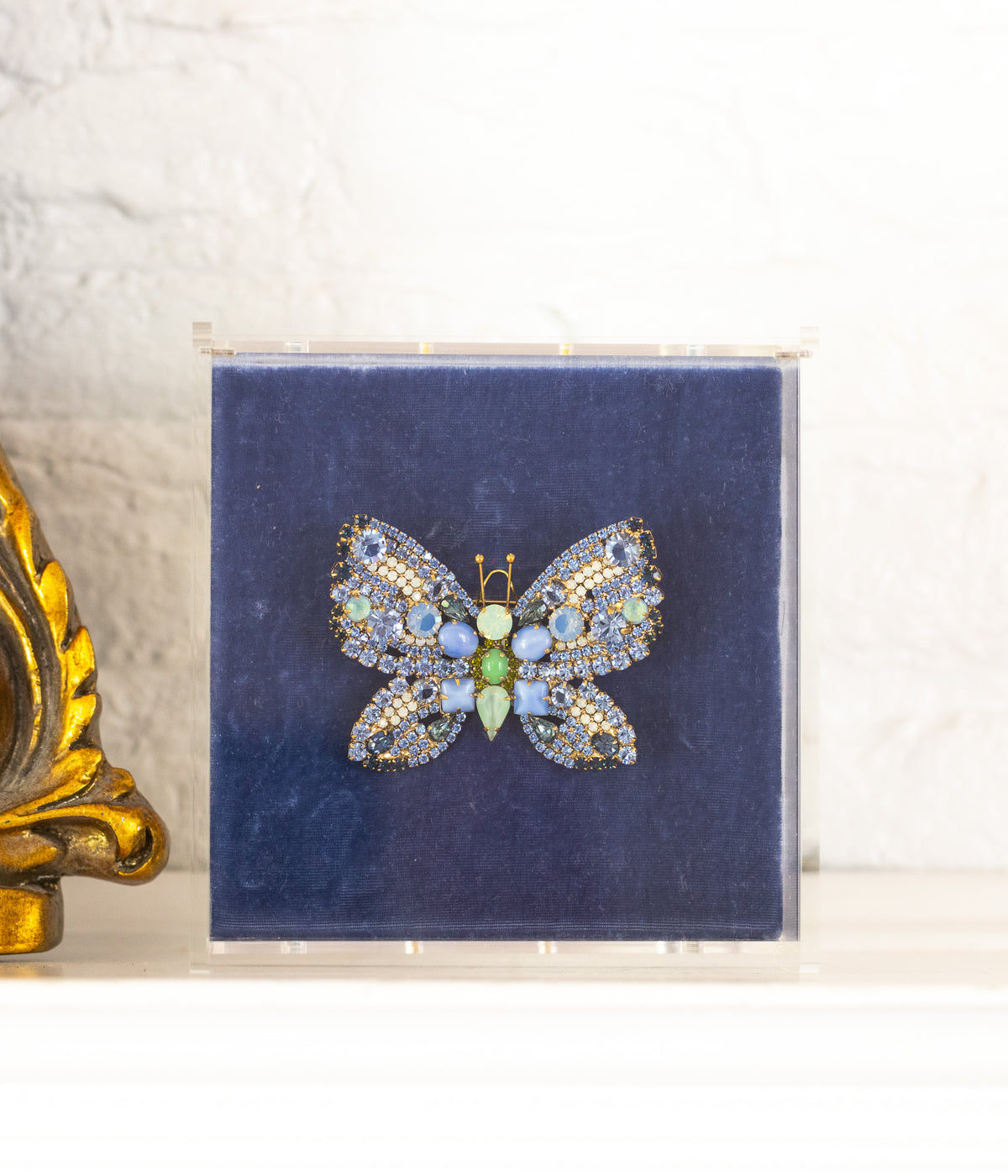 Large Butterfly in Light Sapphire / Montana / White Opal - Loren Hope