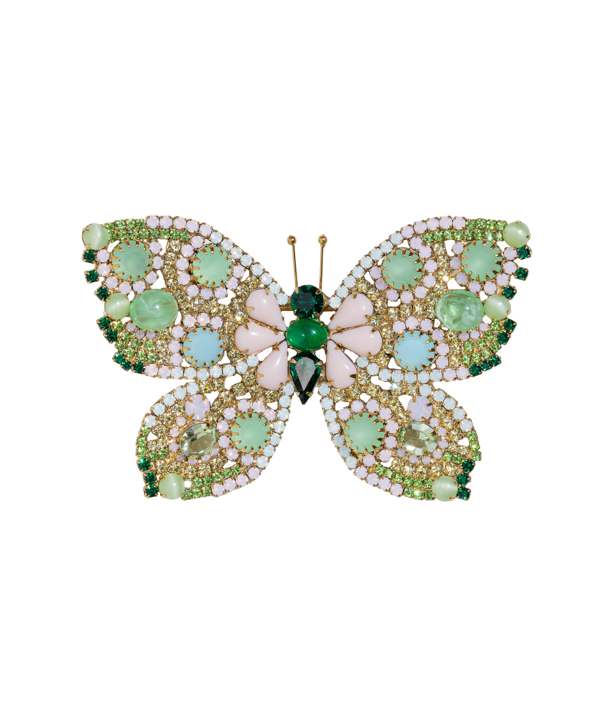 X-Large Butterfly in Emerald / Chrysolite Opal / Rose Opal - Loren Hope