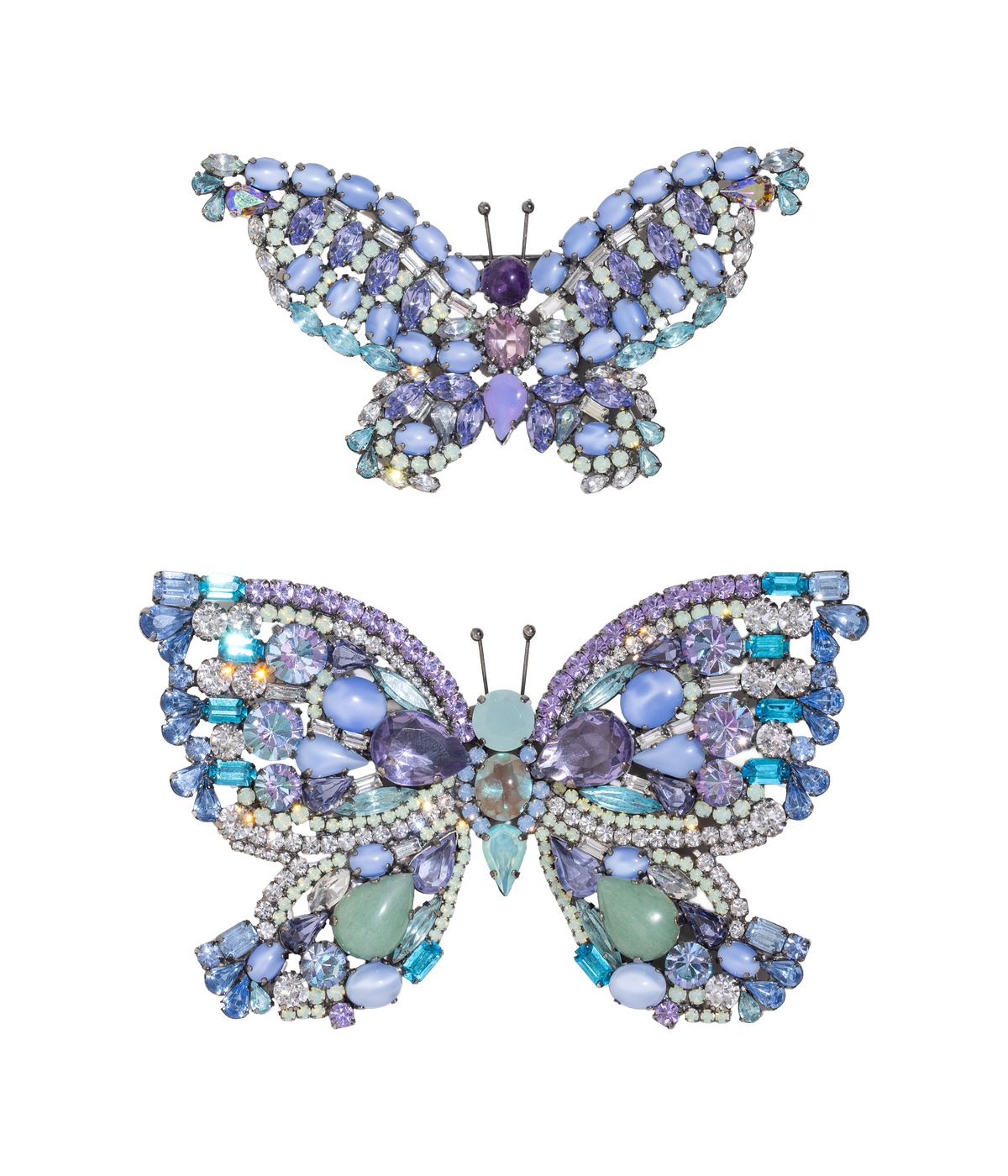 Butterfly Duo in Amethyst / Aventurine / Violet