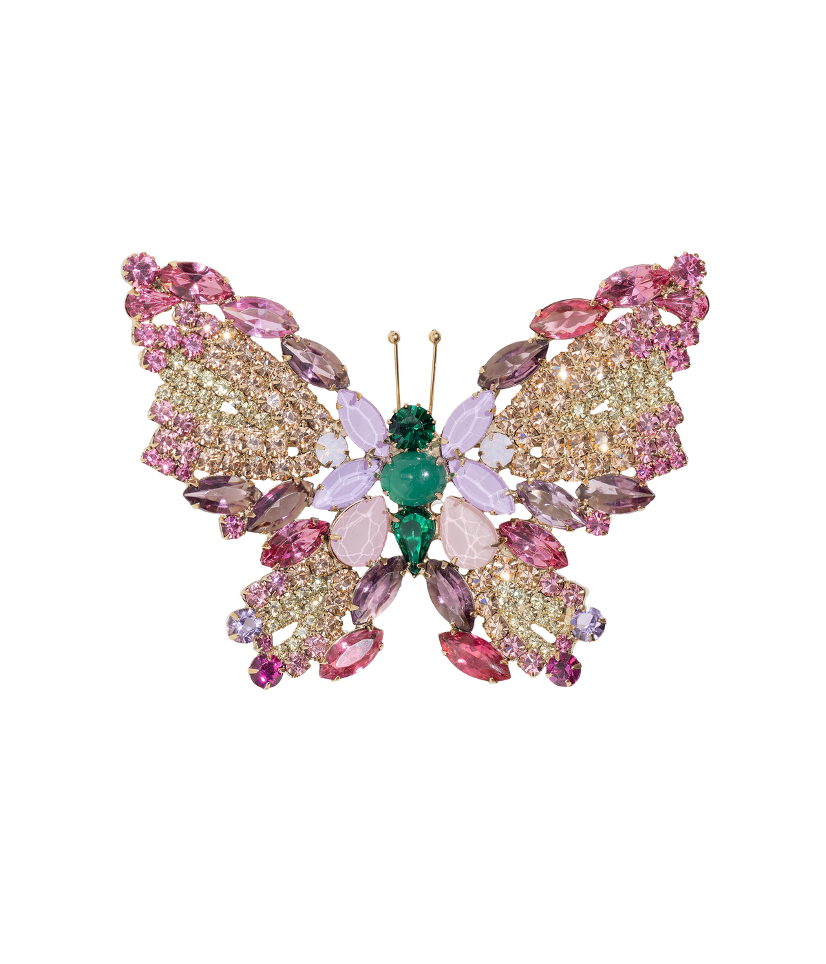 X-Large Butterfly in Emerald / Light Peach / Jonquil - Loren Hope