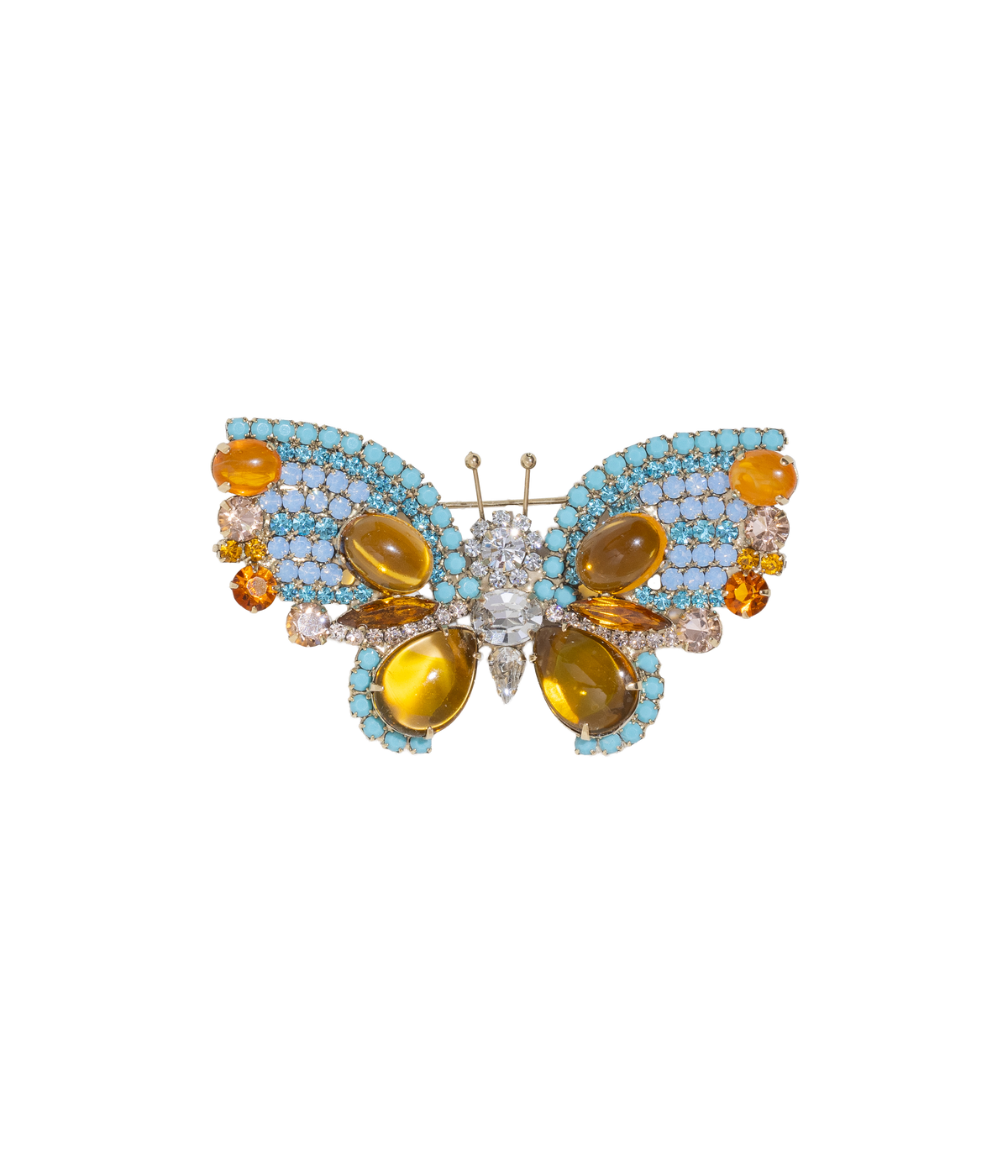 Large Butterfly in Turquoise / Topaz / Crystal