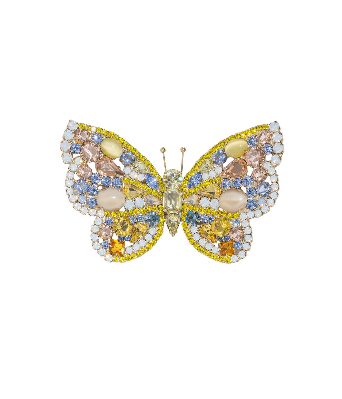 Large Butterfly in Citrine / White Opal / Vintage Rose