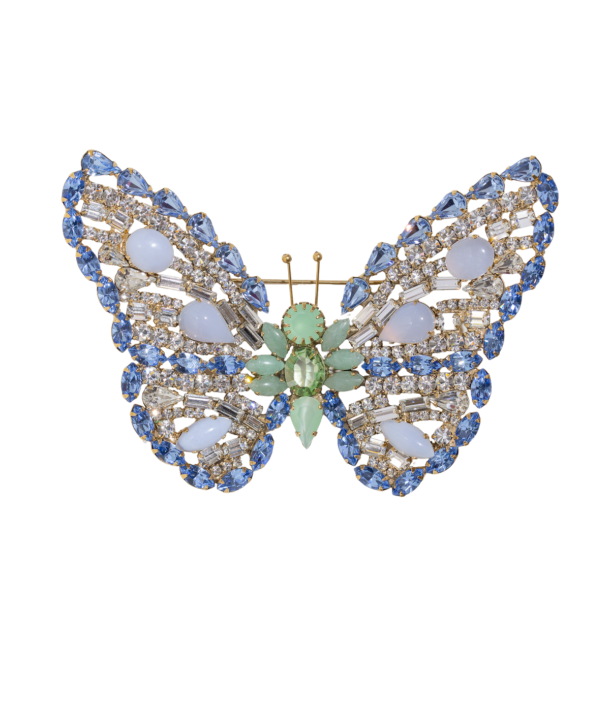 X-Large Butterfly in Blue Chalcedony / Light Sapphire / Aventurine - Loren Hope