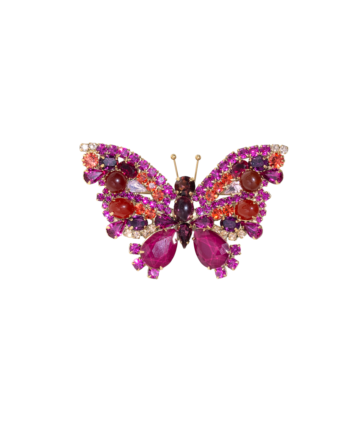 Large Butterfly in Carnelian / Fuchsia / Amethyst