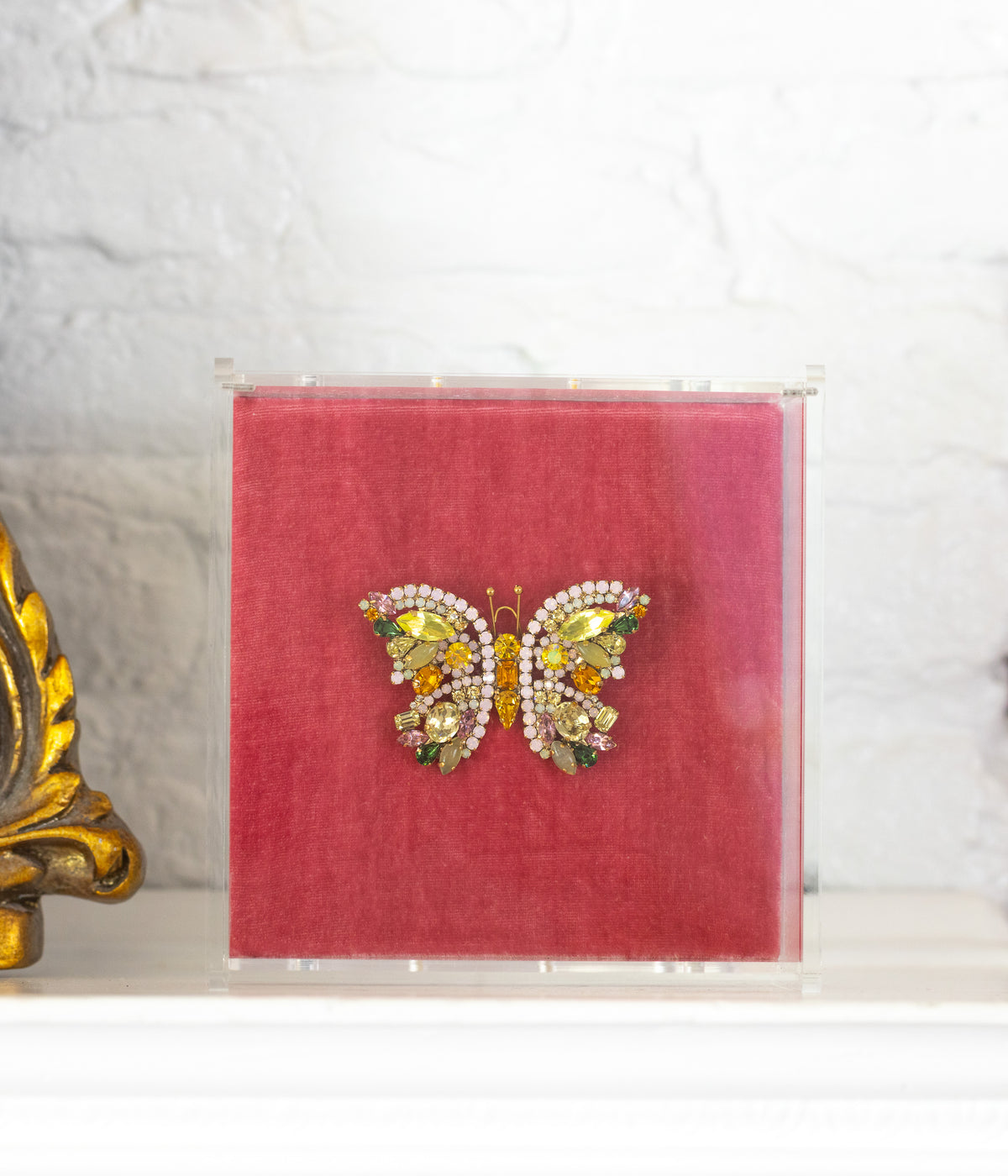 Small Butterfly in Olive Jade / Topaz / Pink Opal - Loren Hope