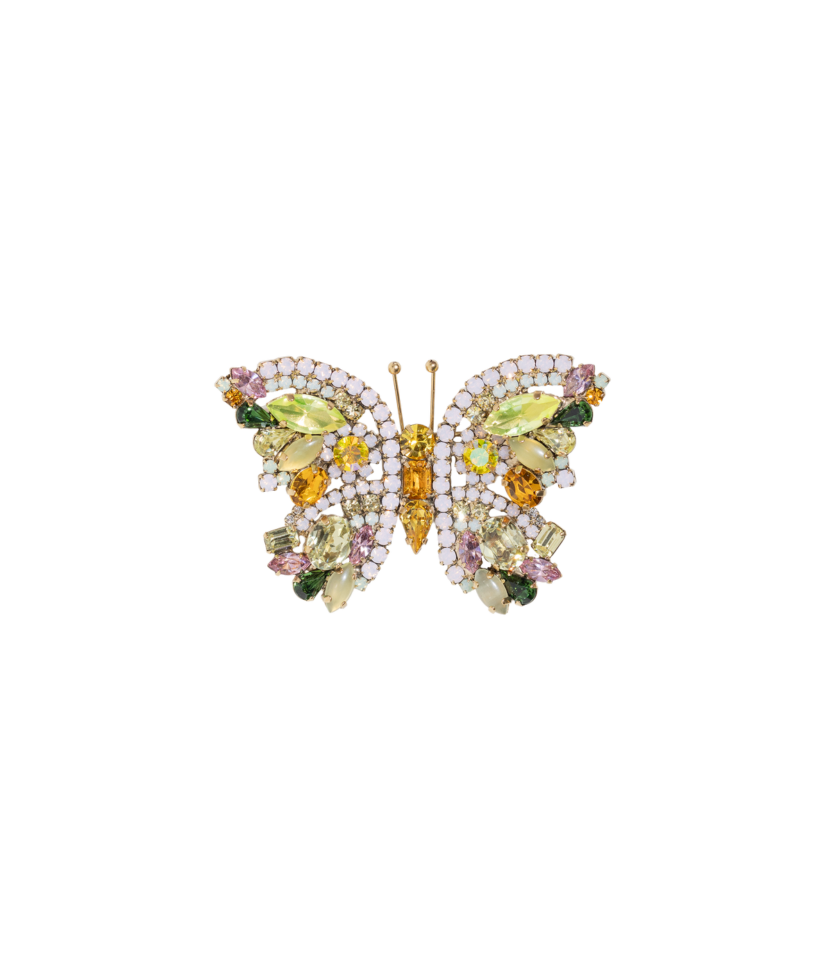 Small Butterfly in Olive Jade / Topaz / Pink Opal - Loren Hope
