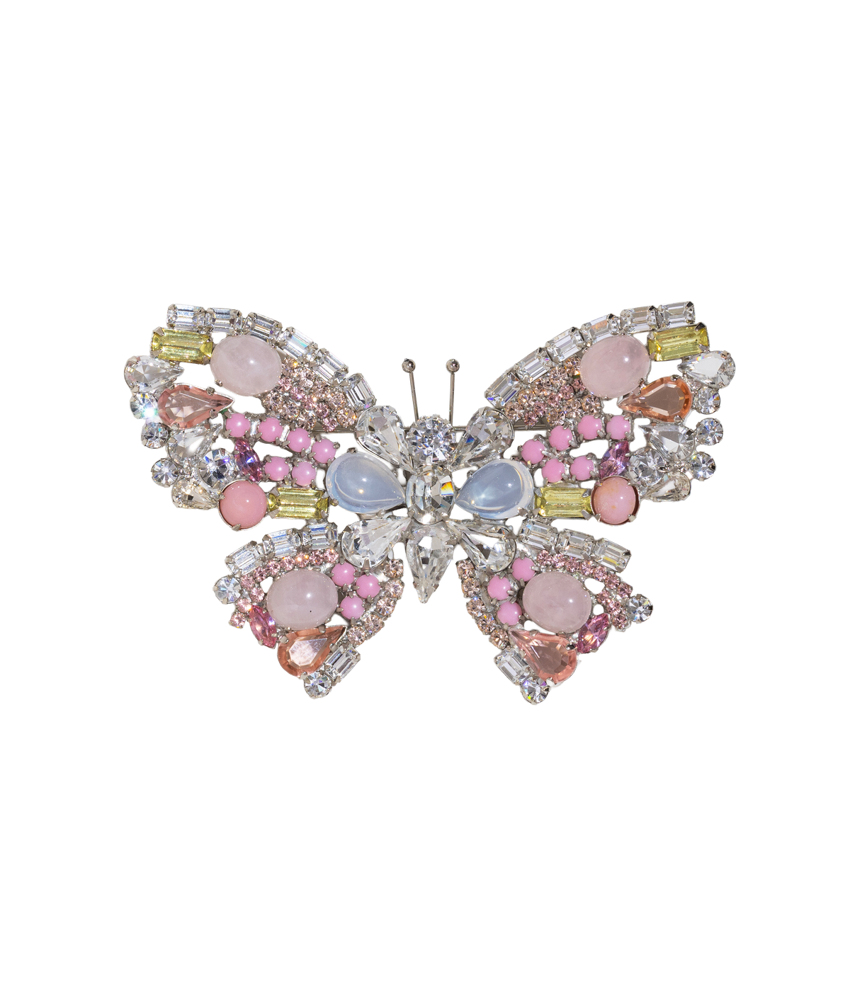 X-Large Butterfly in Rose Quartz / Crystal / White Opal