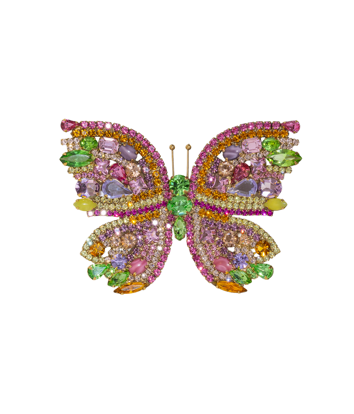 X-Large Butterfly in Olive Jade / Peridot / Rose