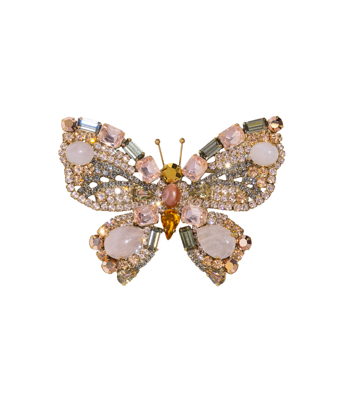 X-Large Butterfly in Rose Quartz / Black Diamond / Rosaline - Loren Hope