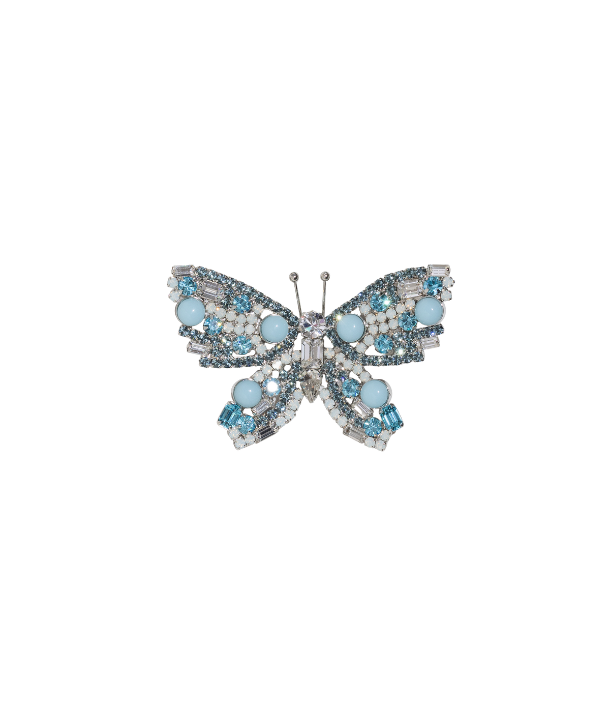 Small Butterfly in Smoked Sapphire / Aqua / White Opal