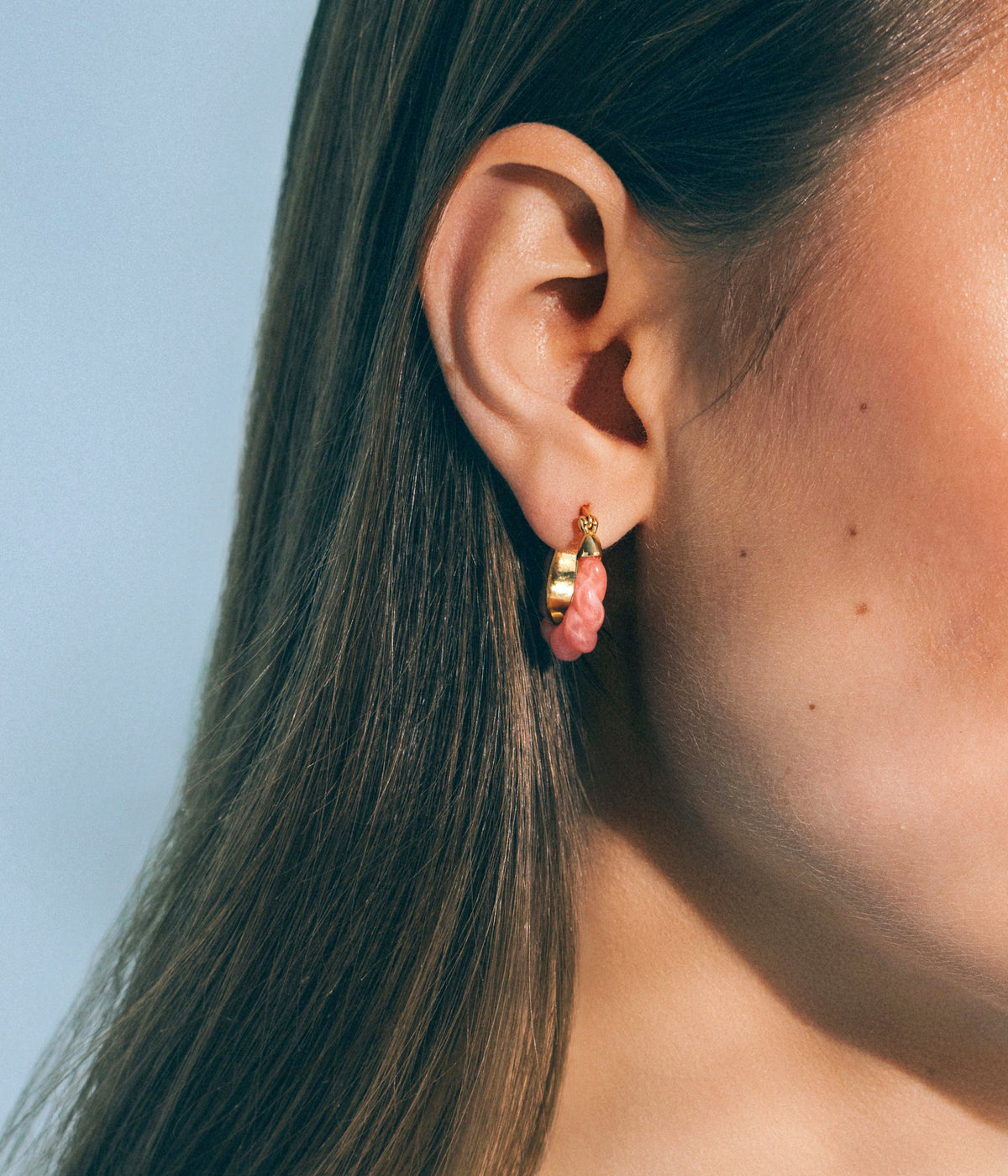 Alani Hoop Earrings in Pink - Loren Hope