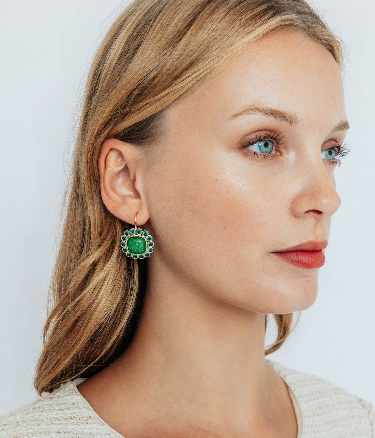 Ambrose Earrings in Green - Loren Hope