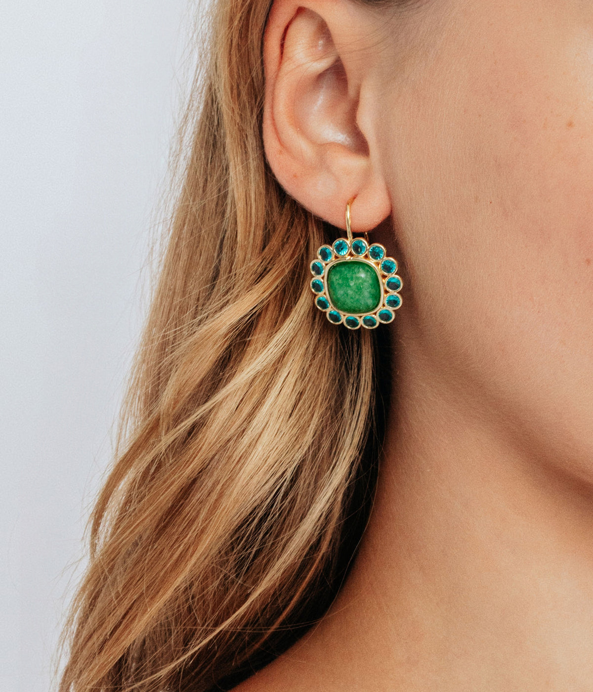 Ambrose Earrings in Green - Loren Hope