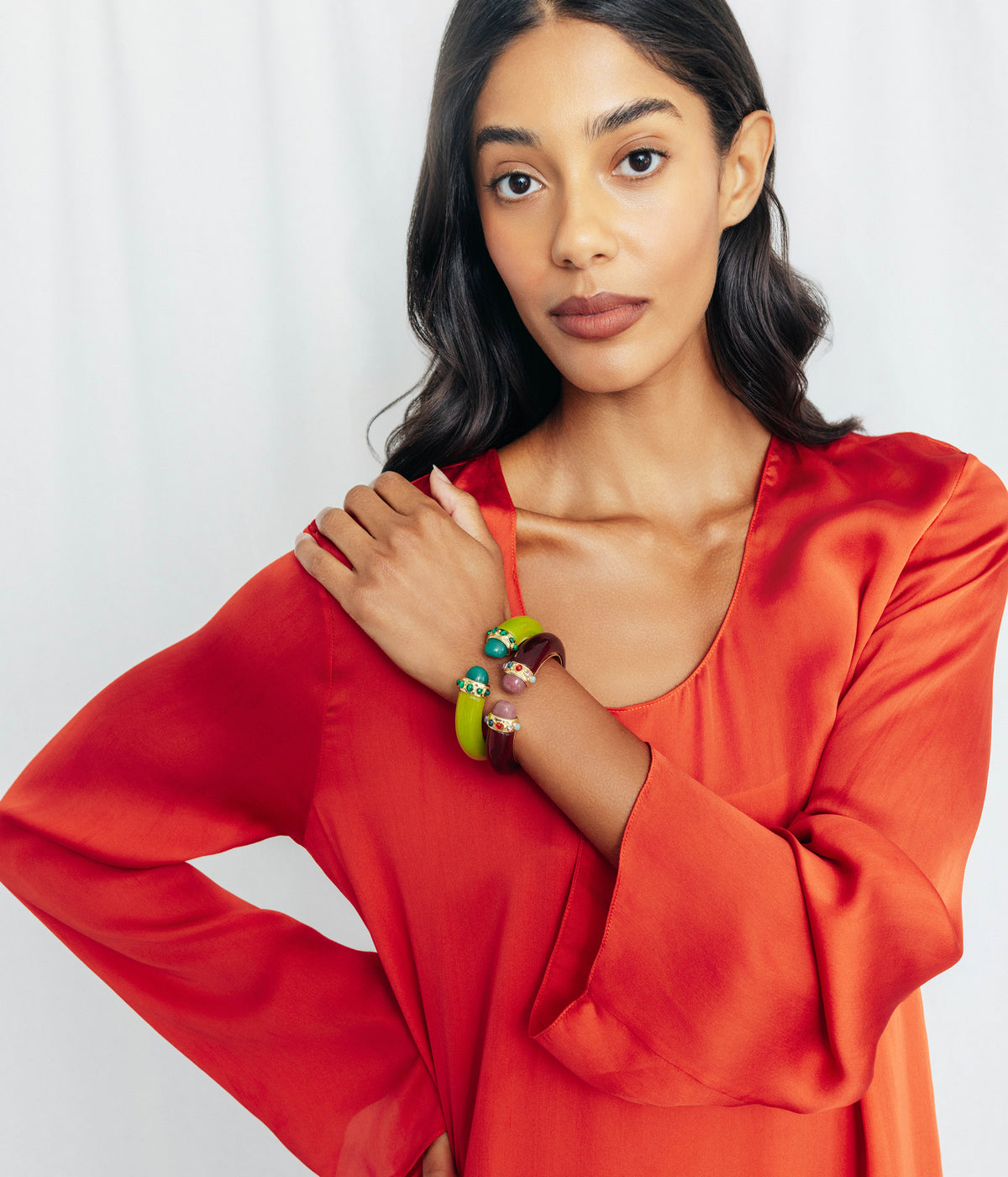 Cordelia Cuff Bracelet in Chartreuse - Loren Hope