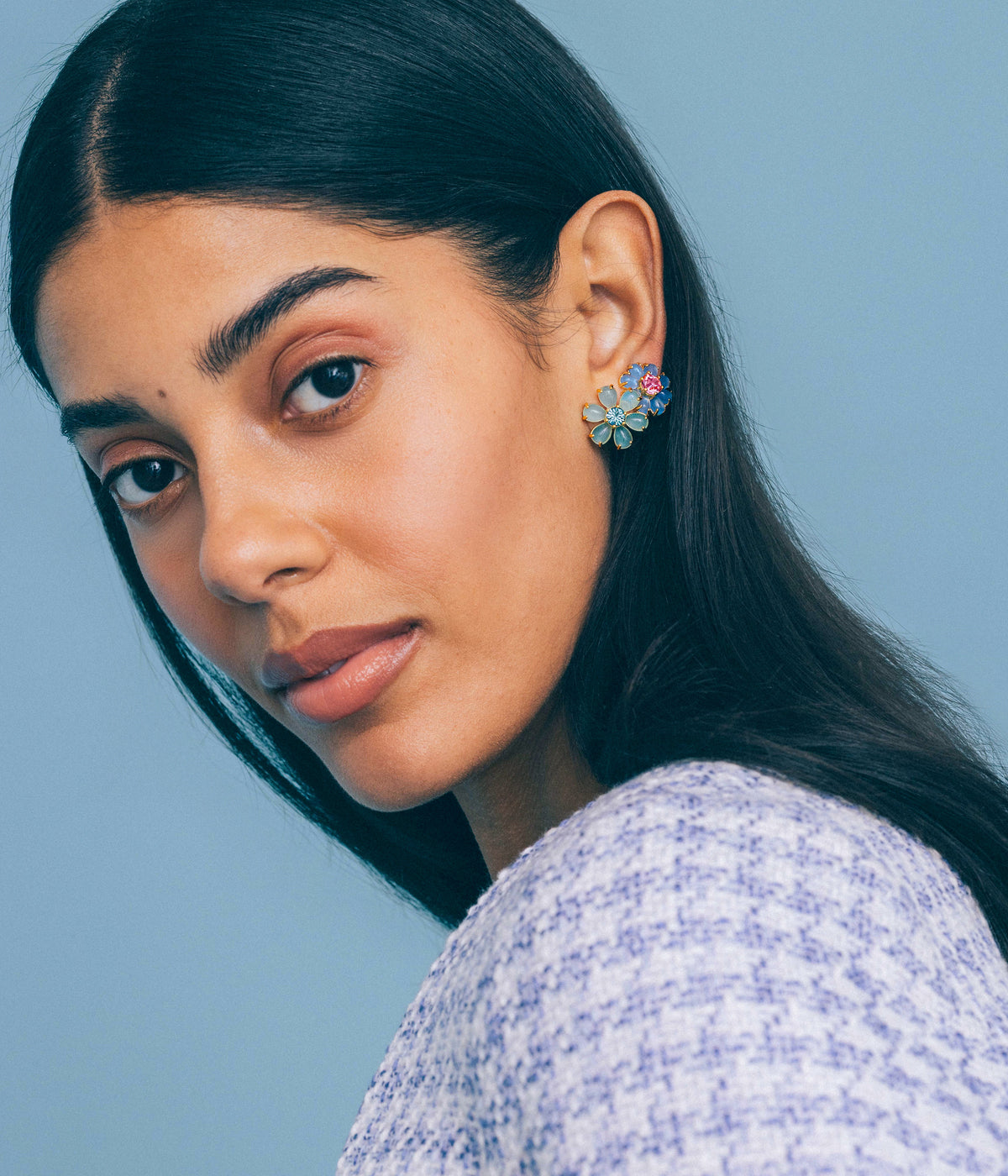Emeline Flower Studs in Mint - Loren Hope