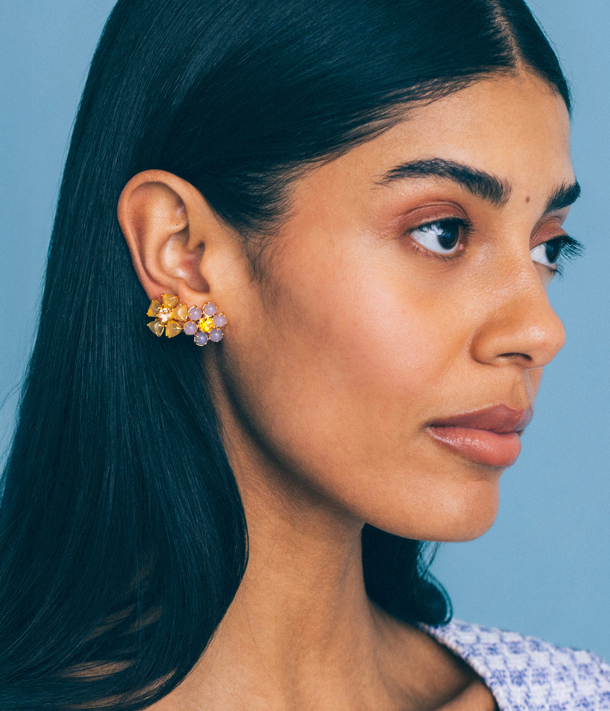 Emeline Flower Studs in Yellow - Loren Hope