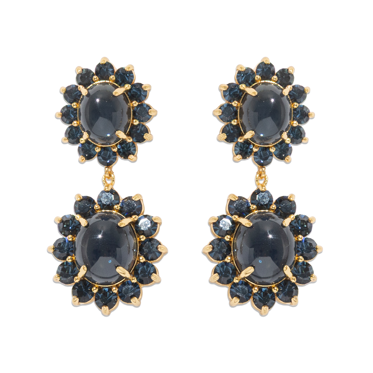 Georgie Drop Earrings in Navy - Loren Hope