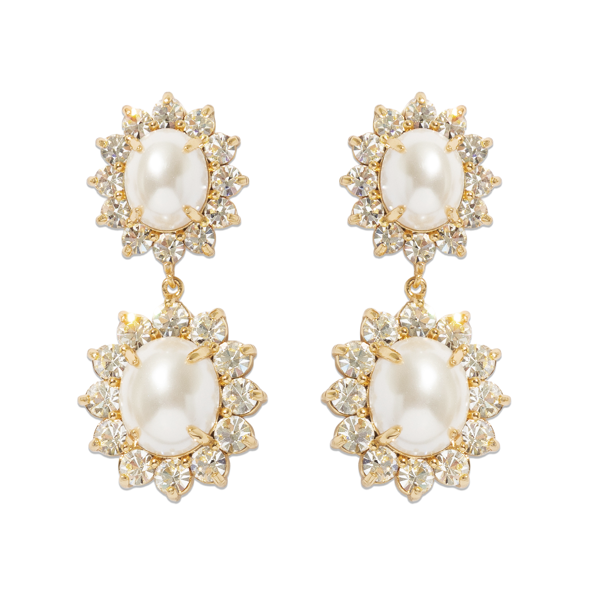Georgie Drop Earrings in Pearl - Loren Hope