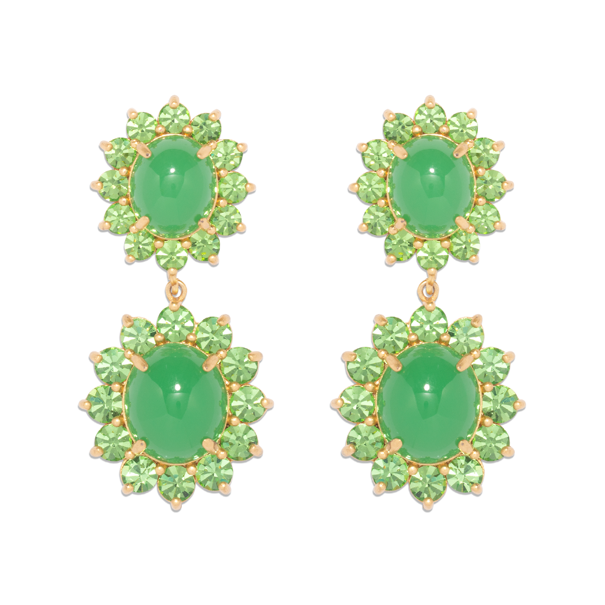 Georgie Drop Earrings in Green - Loren Hope