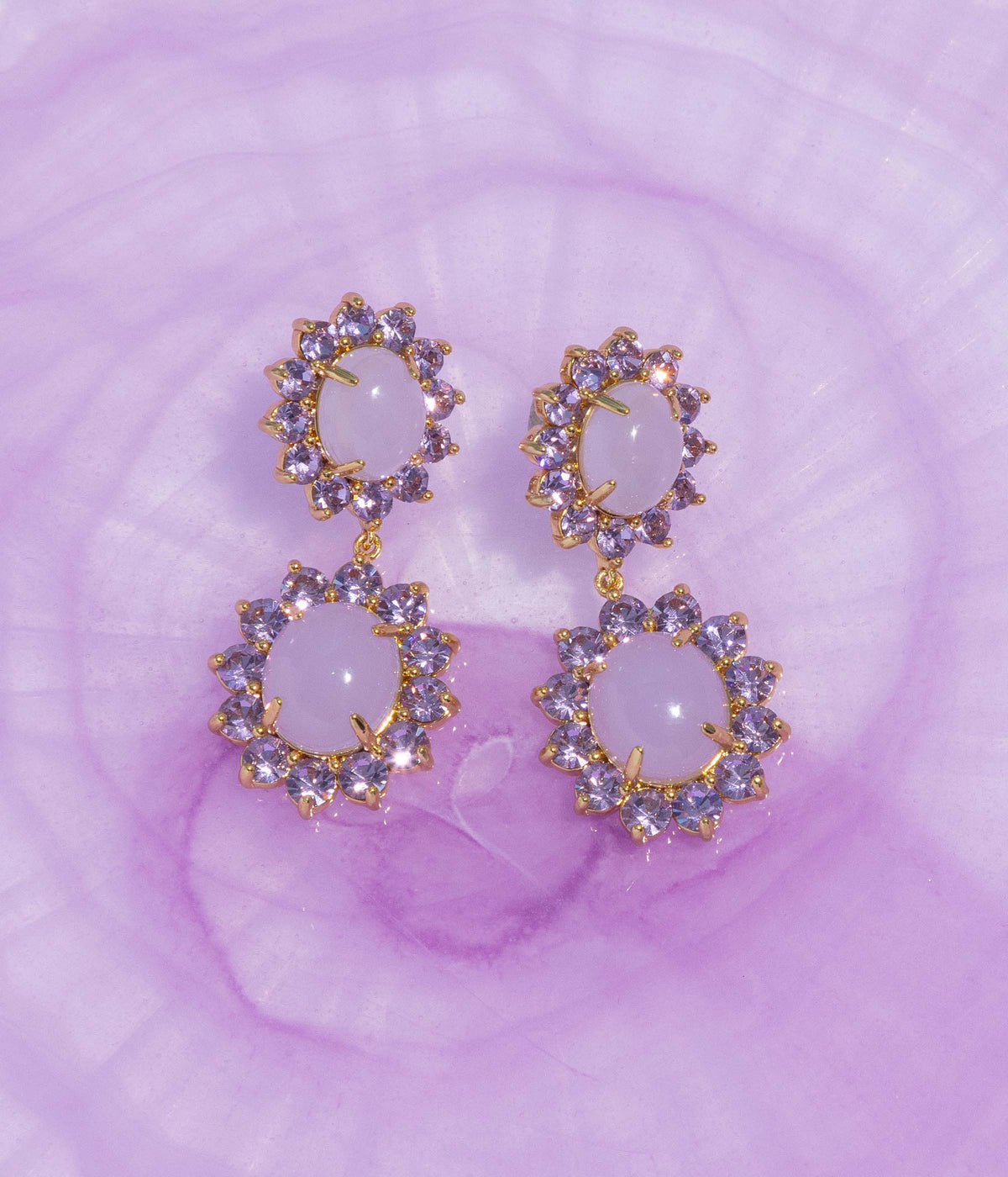 Georgie Drop Earrings in Violet - Loren Hope