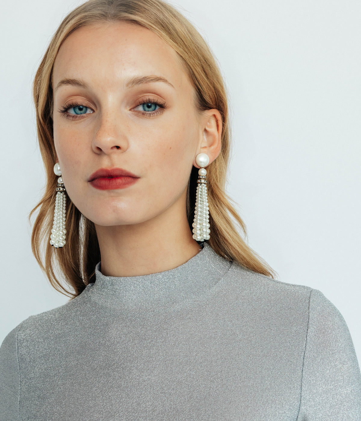 Greer Tassel Earrings in Pearl - Loren Hope